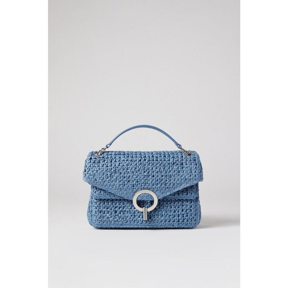 Sandro Blue Raffia YZA Bag